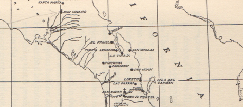 Map of Longinos’s Journey through Alta California, 1791-2